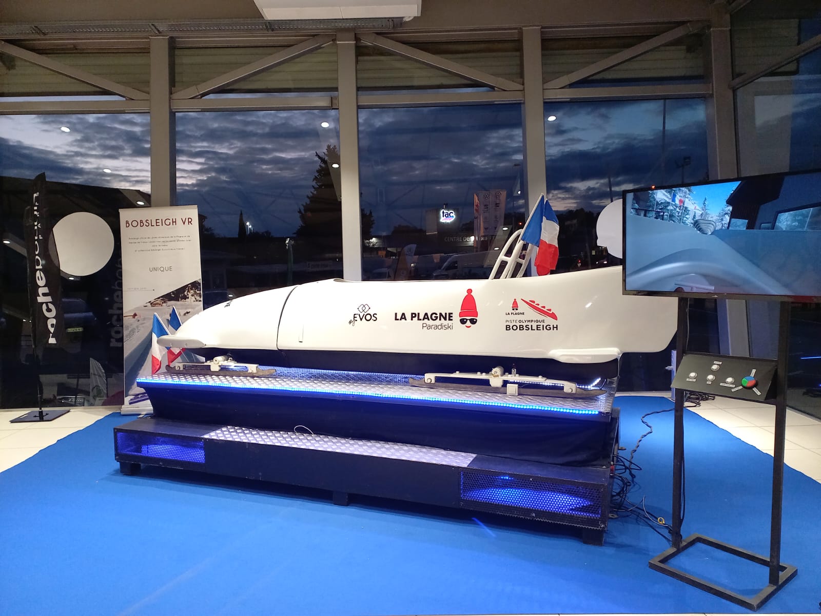 Simulateur bobsleigh en animation
