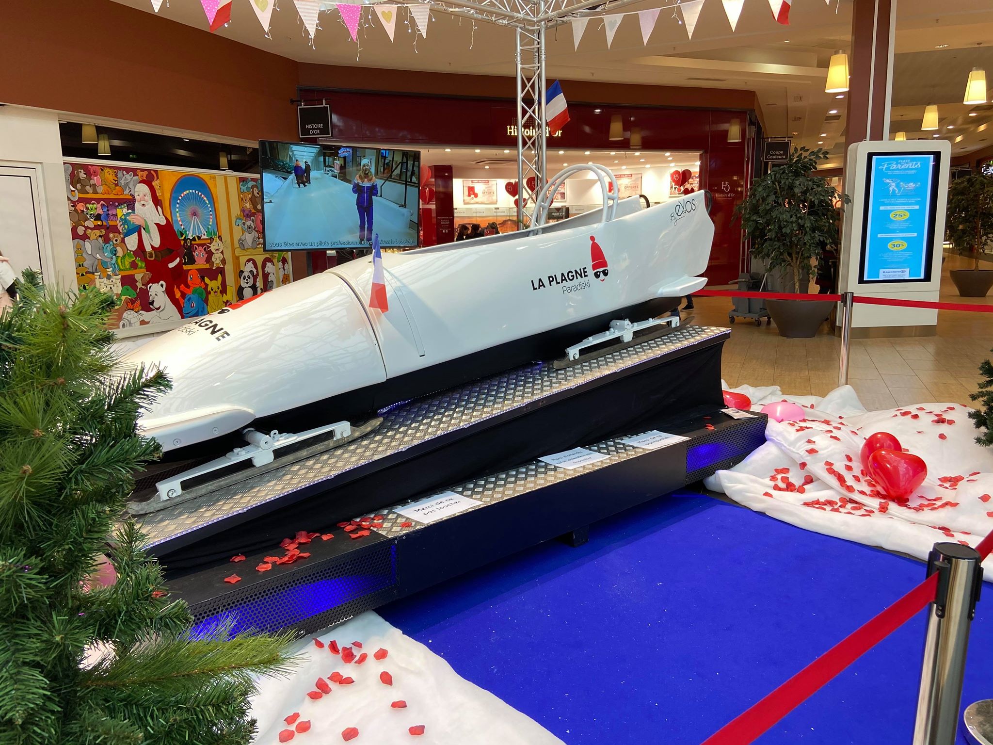 Simulateur bobsleigh VR en centre commercial